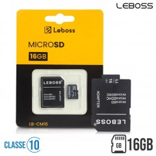 Cartão de Memória 16GB Classe 10 + Adaptador LB-CM16 Leboss